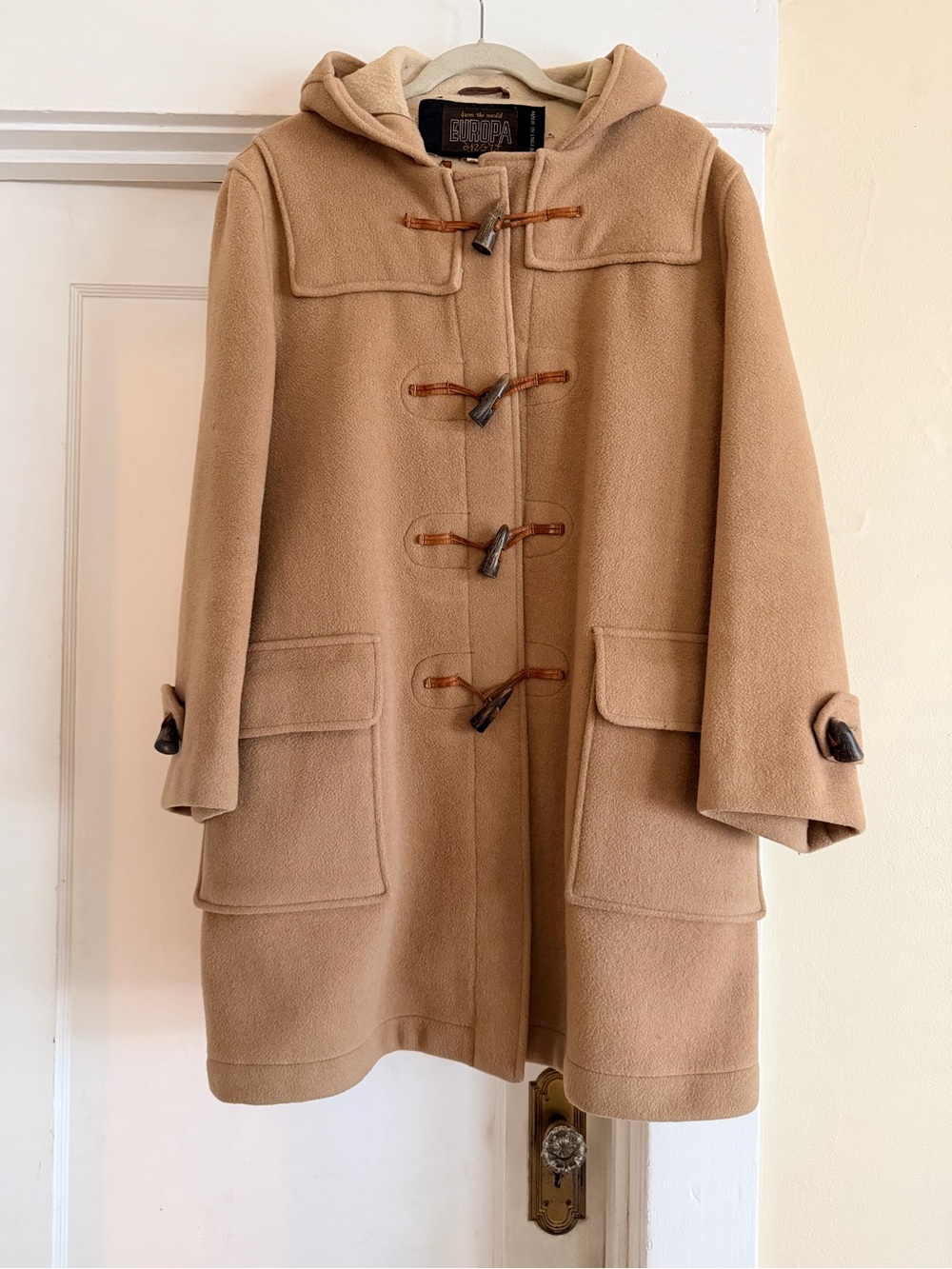 Classic Hooded Duffle Coat in Camel